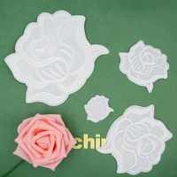 embroidered white rose flower patch cap clothes stickers bag sew iron on applique diy apparel sewing clothing accessories bu102