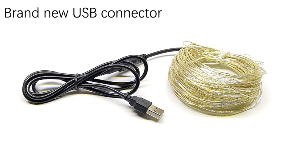 USB 5v праздничные сказочные огни гирлянда на батарейках светодиодный гирлянды украшения Рождество открытый гирлянда рогатки шторы мишура