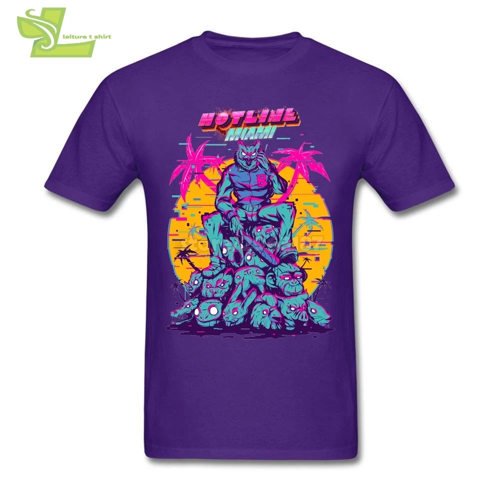 Hotline Miami Vaporwave Humorous T Shirts Man Cotton Short Sleeve Hot Selling Designer | Мужская одежда