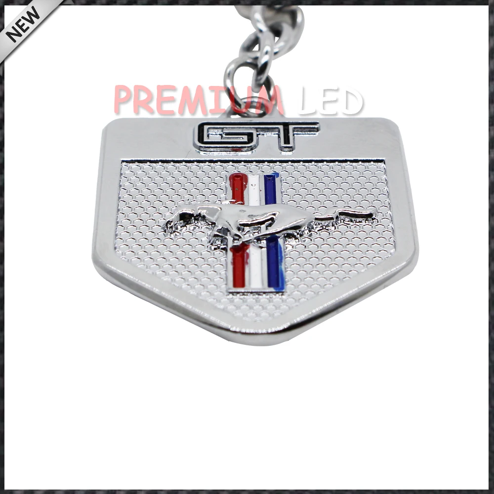 (1) брелок для ключей с хромированной отделкой пони лошади Mustang GT 500 Cobra|mustang keychain|gt