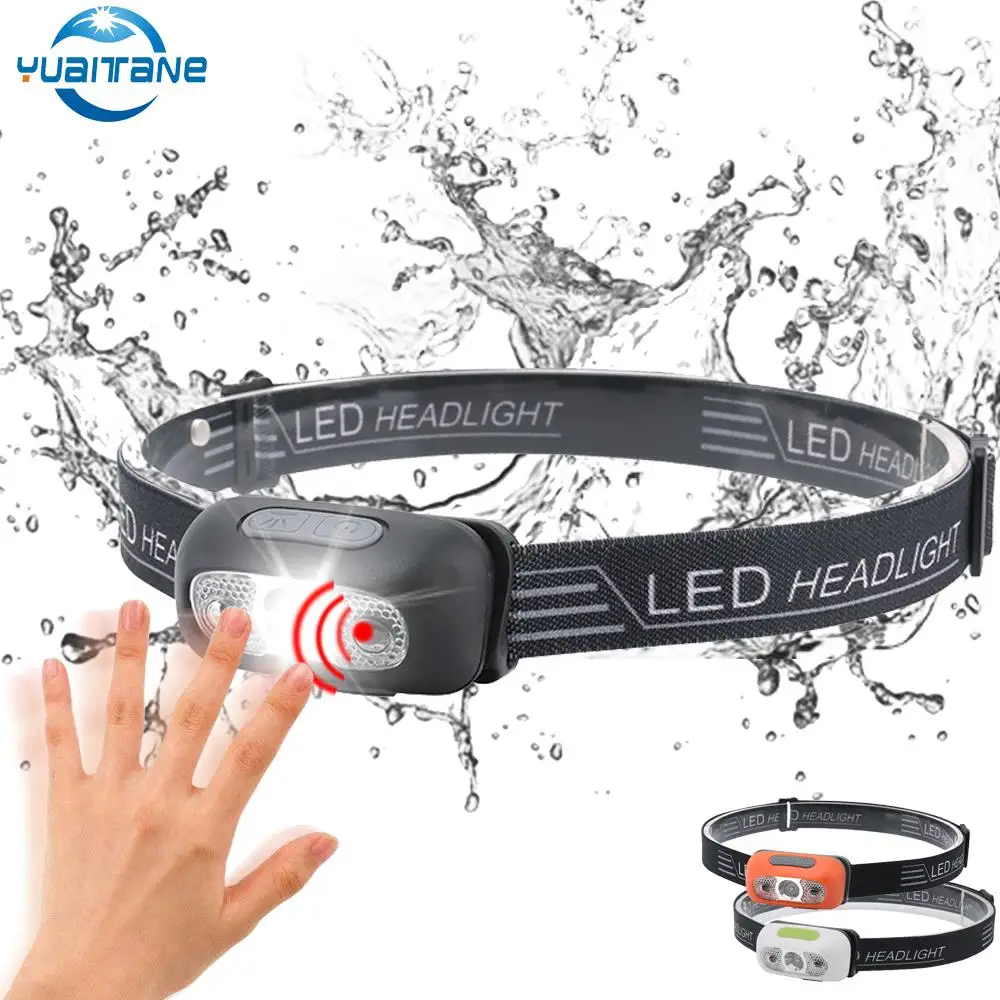 2019 Newest MINI Sensor Led Head Lamp Headlamp USB Headlight Waterproof Torch Built-in Lithium Battery Lights for Hiking | Лампы и