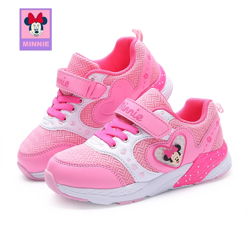 Disney/детская повседневная обувь весенне-летняя Розовая для девочек с Минни