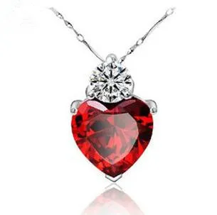 

2016 новое поступление, хит продаж, красное сердце, серебро 925 пробы, женские ожерелья, Модный кулон, ювелирные изделия, оптовая цена