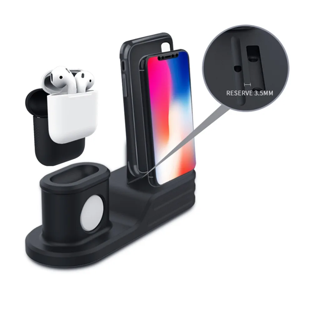 Зарядная док станция 3 в 1 для Apple watch зарядная Airpods IPhone 11 pro max xr X 10 9 8 7 6 iwatch series 5 4