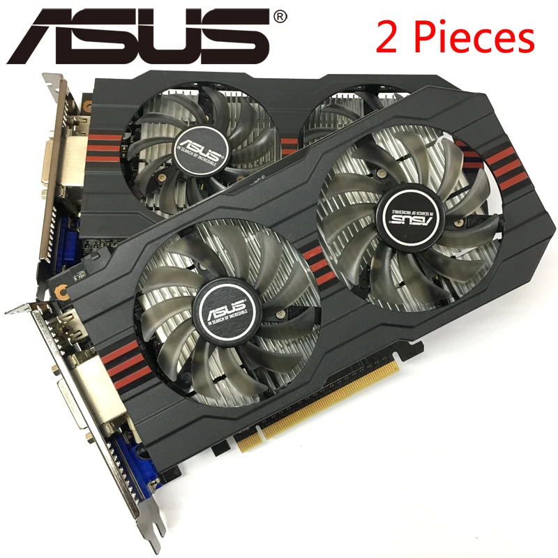 ASUS 2 штуки видеокарты GTX 750 Ti 2 Гб 128 бит GDDR5 видеокарты для nVIDIA Geforce GTX 750Ti используются VGA карты Hdmi Dvi