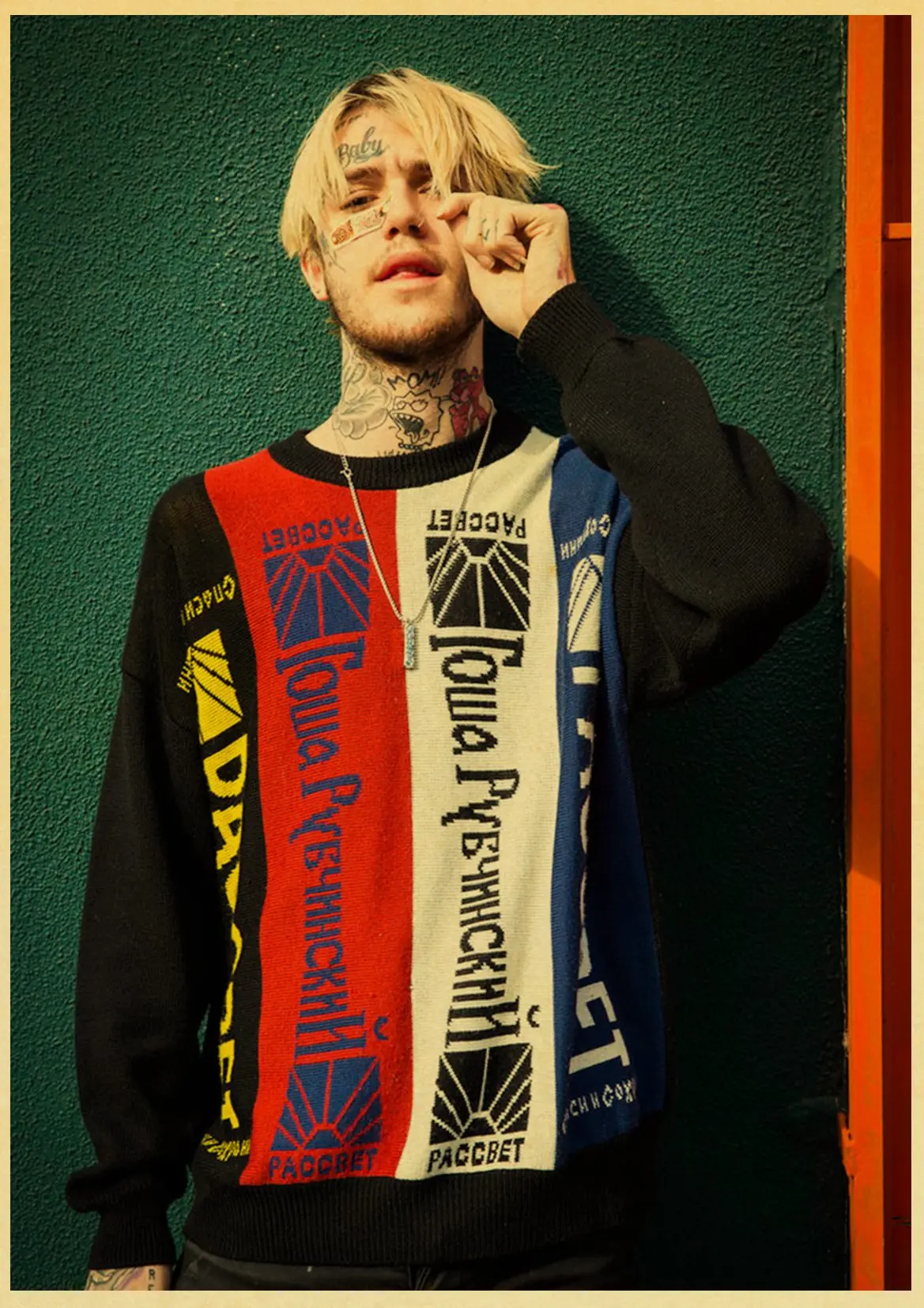 Хип-хоп рэпер Lil Peep плакат наклейки на стену Винтаж постер печатает Высокое качество для гостиной домашний декор - Цвет: D136