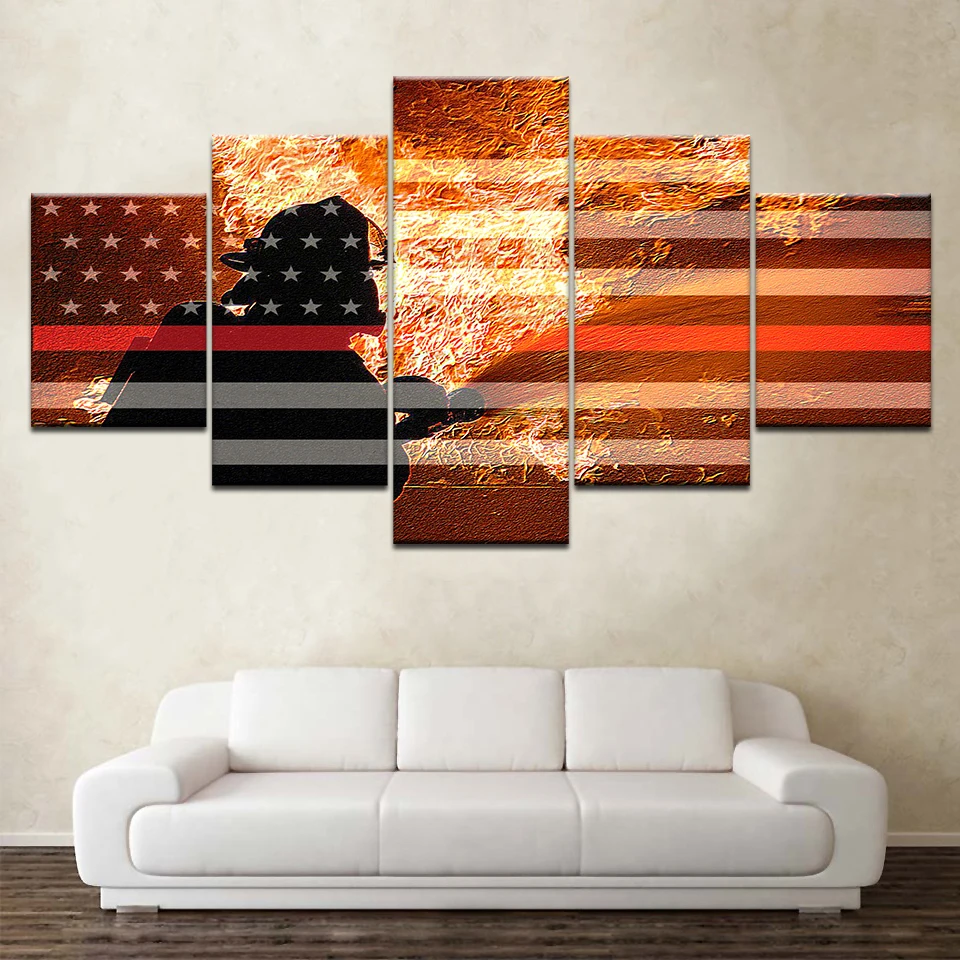 Огонь Национальный головной убор-комплект из 5 шт. обои современный модульный