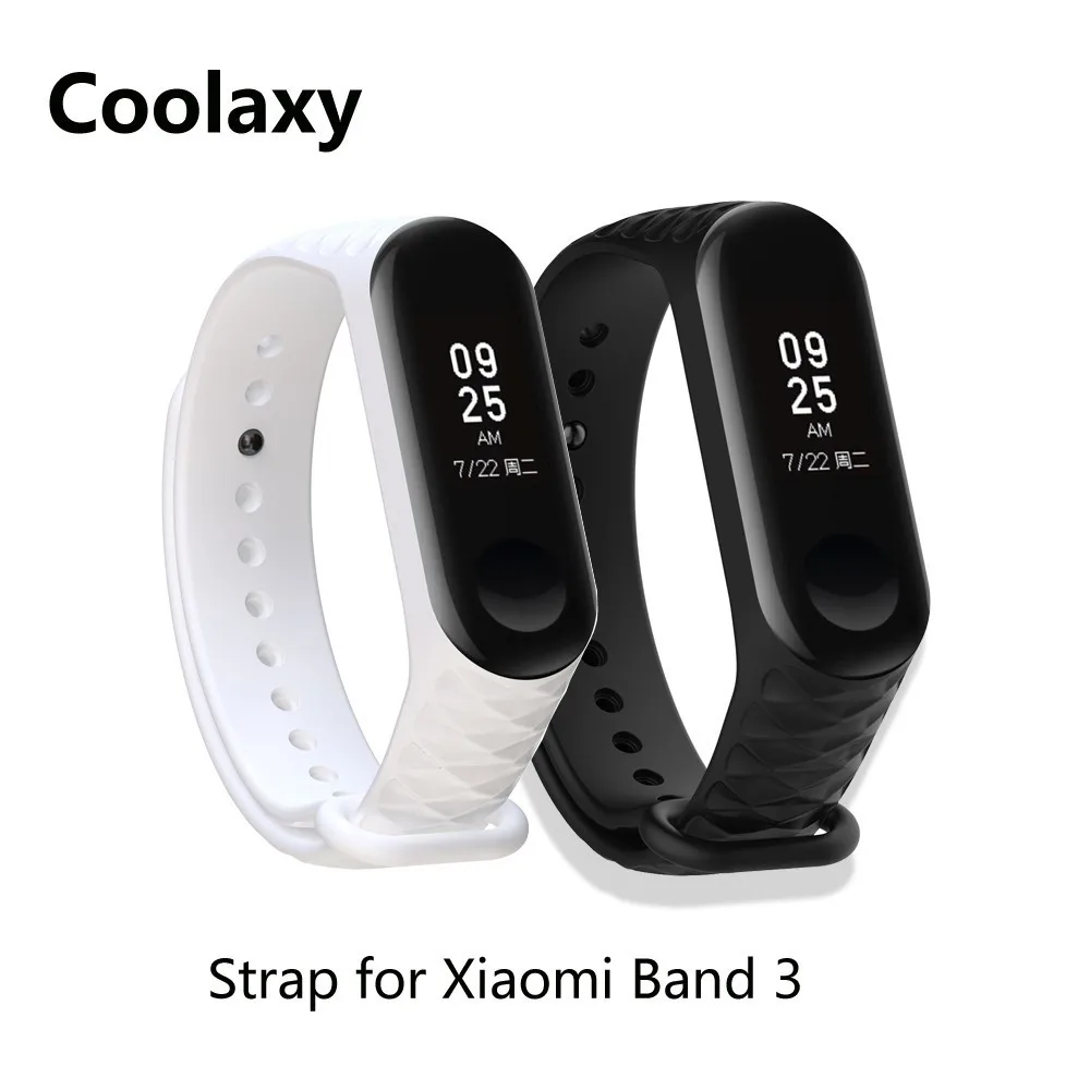 Black White Coolaxy браслет для Xiaomi mi Band 3 ремешок для спортивных часов Силиконовый браслет для Xiaomi mi Band 3 аксессуары браслет mi band 3 ремешок - Цвет: Black White