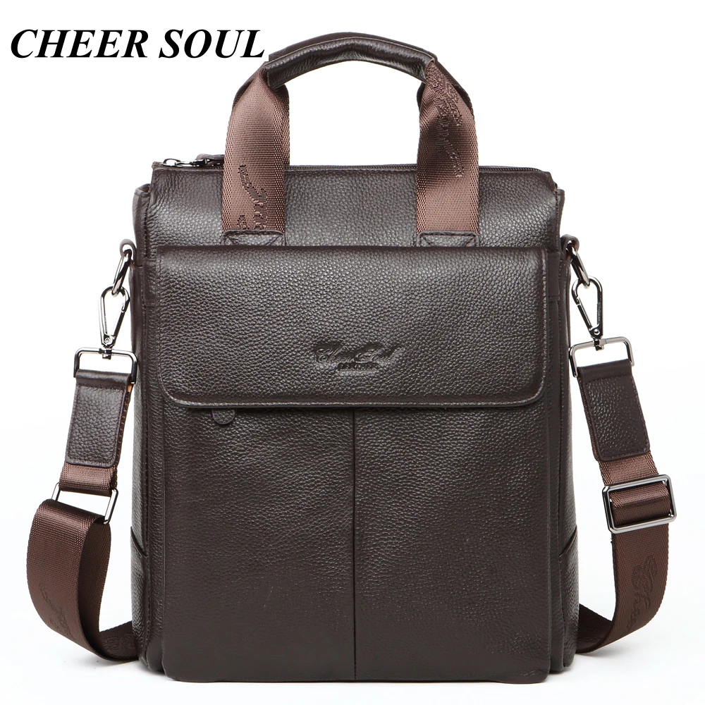 Cheer Soul, натуральная кожа, мужской деловой портфель, Офисные Сумки, сумки для мужчин, сумки для ноутбука, для мужчин, Сумка через плечо, сумки