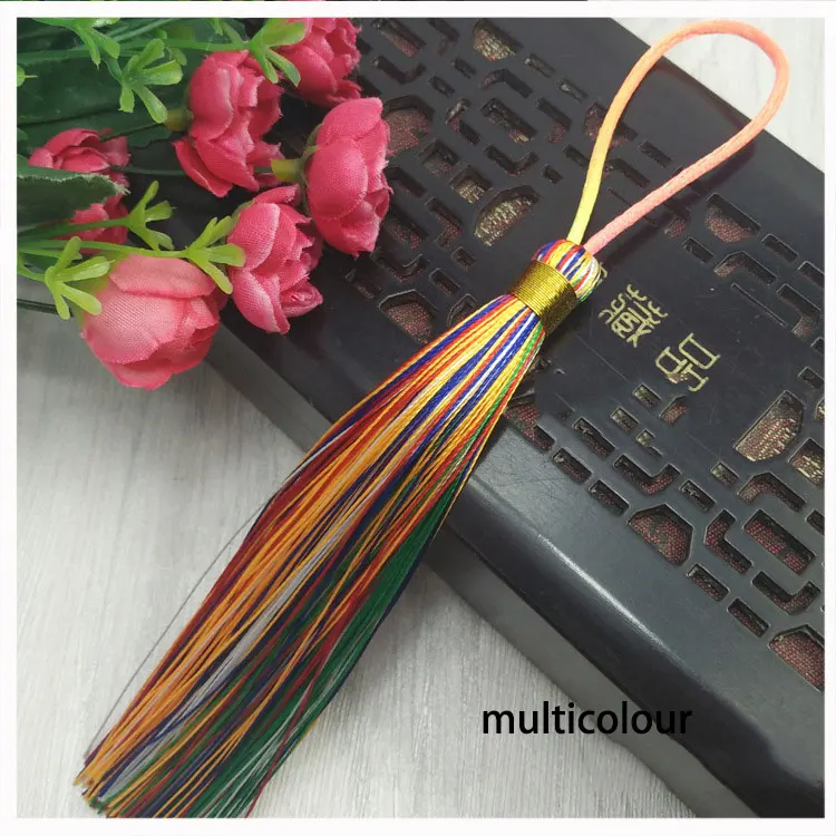 multicolour 12 шт./лот, 12 см, висячая веревка с кисточками, шелковая бахрома, декоративные кисточки для шитья штор, одежда, аксессуары для украшения дома - Цвет: multicolour