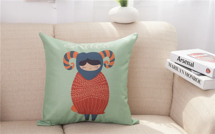 Houspace новые хлопковые льняные знаков зодиака накидка для подушки украшения дома