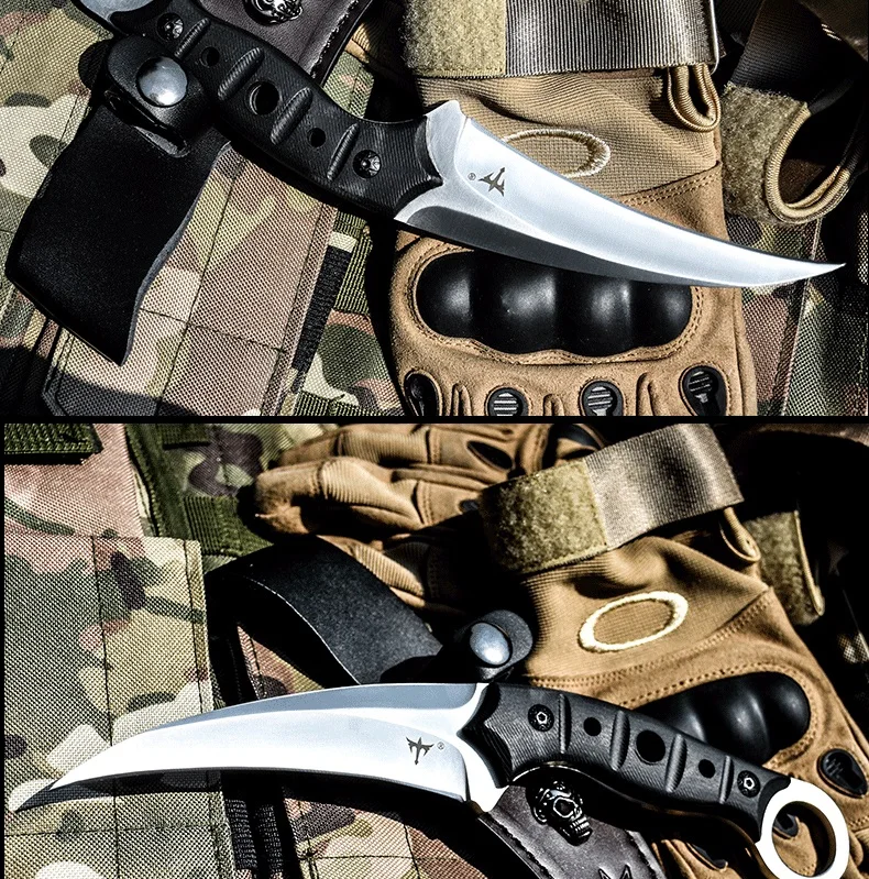 Voltron портативный тактический наружный karambit, самообороны военный вышедший нож ножи, один Киль острый Походный нож