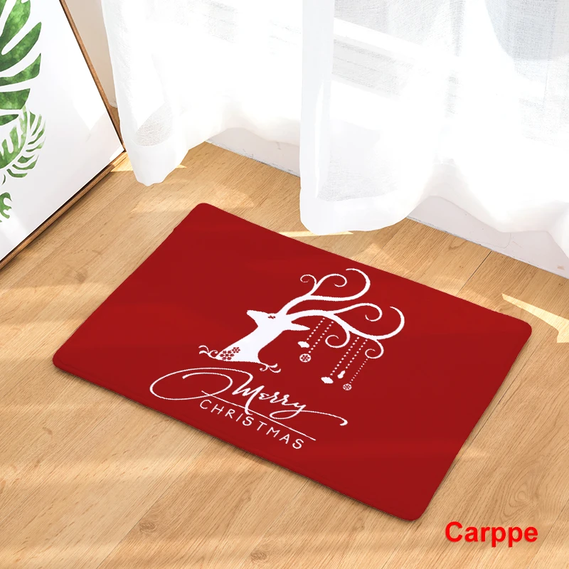 Welcome Floor Mat Christmas Style Printing Flannel Entrance Carpet 40x60cm 50X80CM Kitchen Rug Bathroom Non-Slip Tapete | Дом и сад