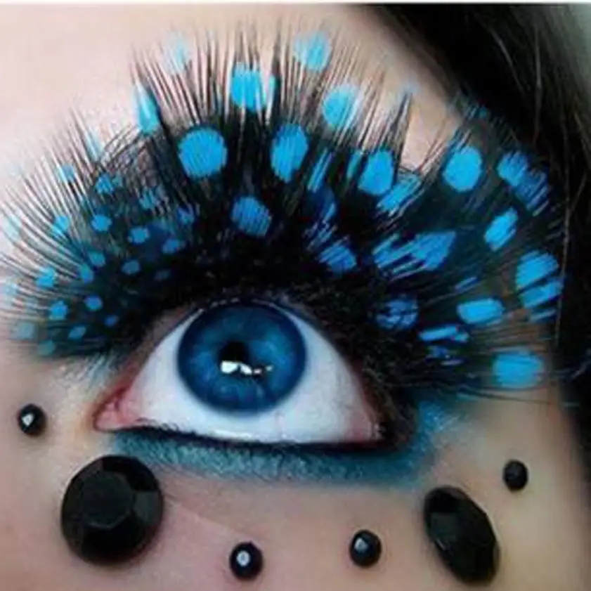 Women Fancy Soft Long Feather False Eyelashes 1 pair Eye Lashes Makeup Party Club stage 2JY25 | Красота и здоровье
