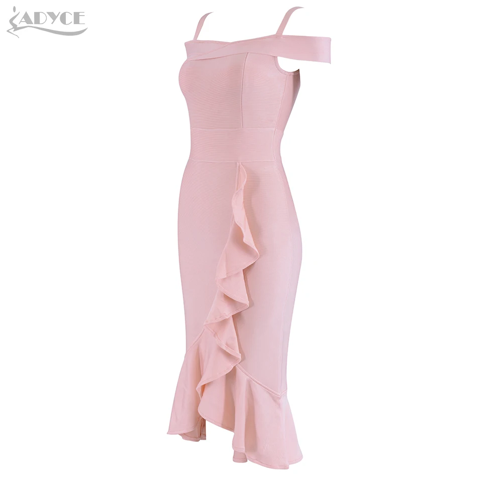 Женское платье русалочка Adyce летнее розовое вечернее облегающее с вырезом