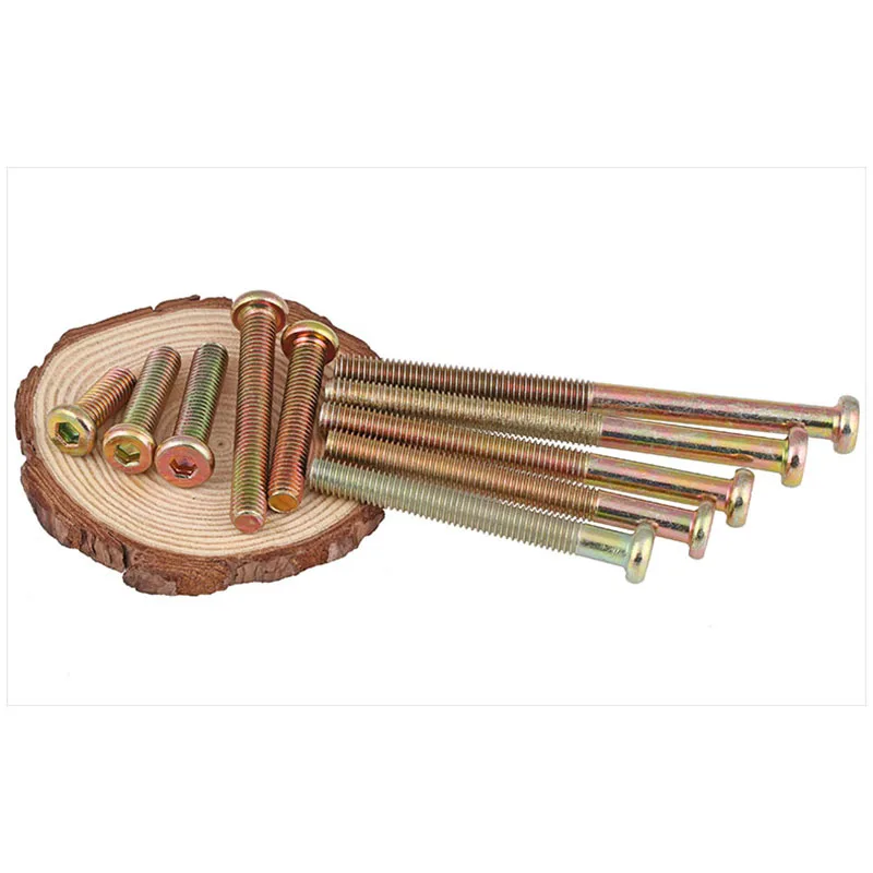 Мебельные винты M6 с оцинкованной плоской круглой головкой шестигранной болт