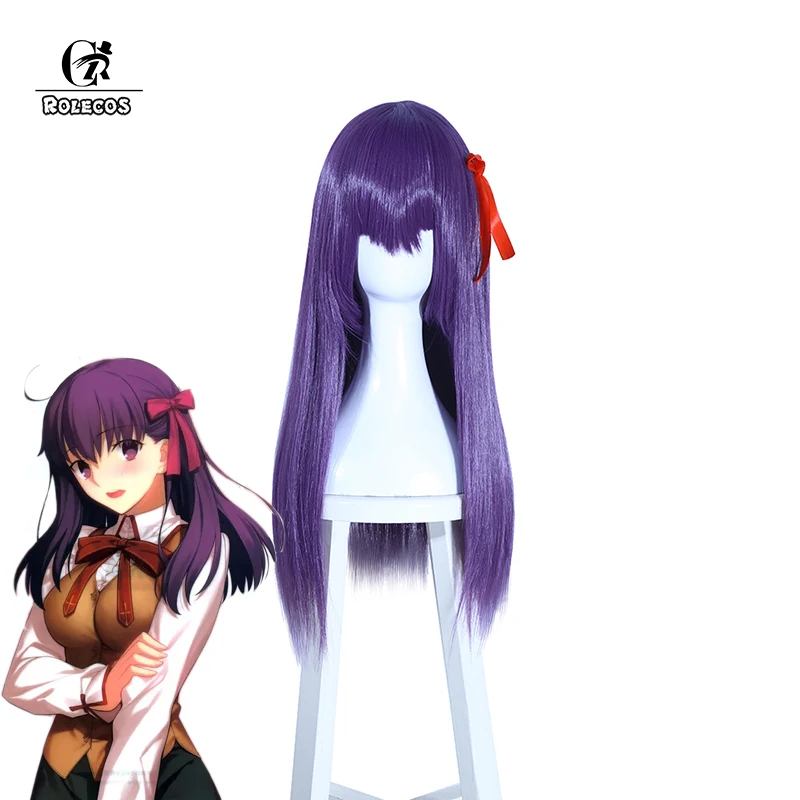 

Головной убор для косплея ROLECOS Fate Sakura USB, синтетические волосы для косплея Fate Stay Night, 60 см/23,6 дюйма, пурпурные женские косплей