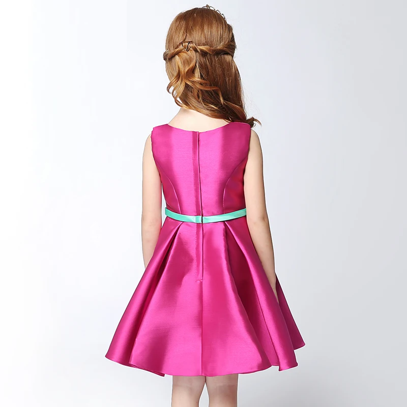 2018 Suosikki Платья с цветочным узором для девочек на свадьбу ярко-розовое платье