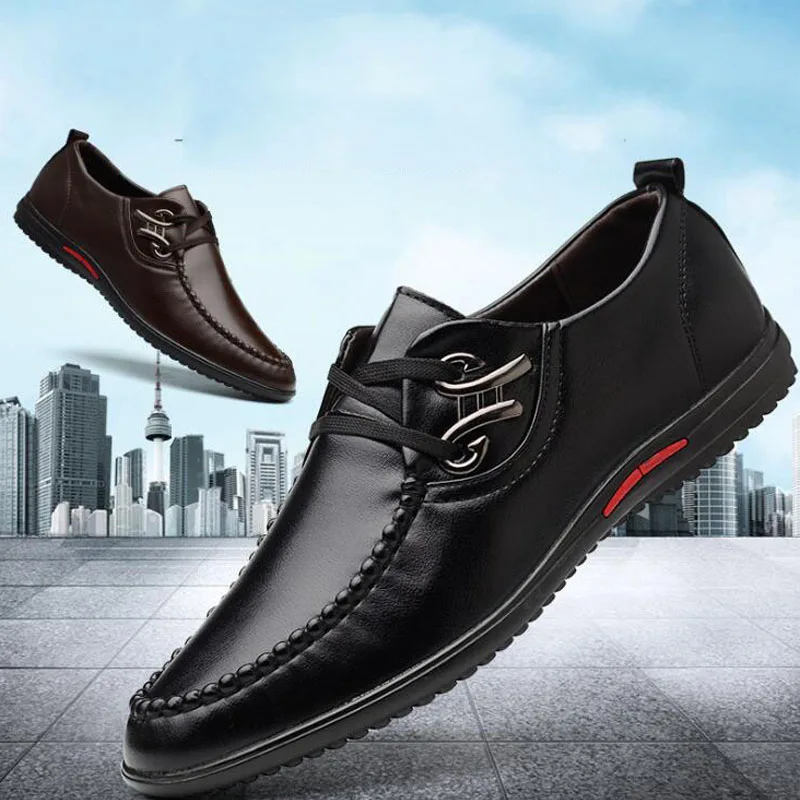 Новинка 2019 повседневные мужские туфли в деловом стиле мягкая обувь на шнуровке
