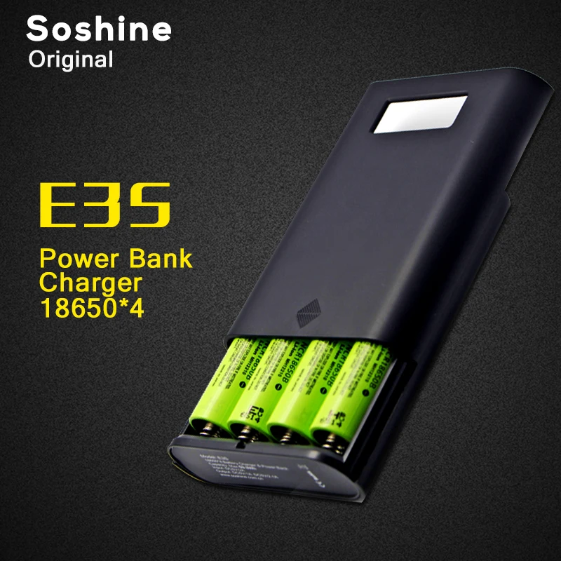 Оригинальный Портативный внешний аккумулятор Soshine E3S зарядное устройство с