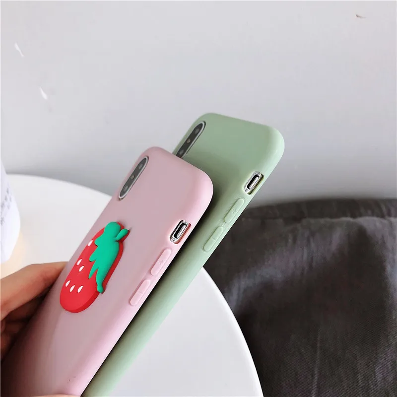 Забавный Милый Летний чехол для телефона с фруктовым клубничным узором iphone 6 S 7 8