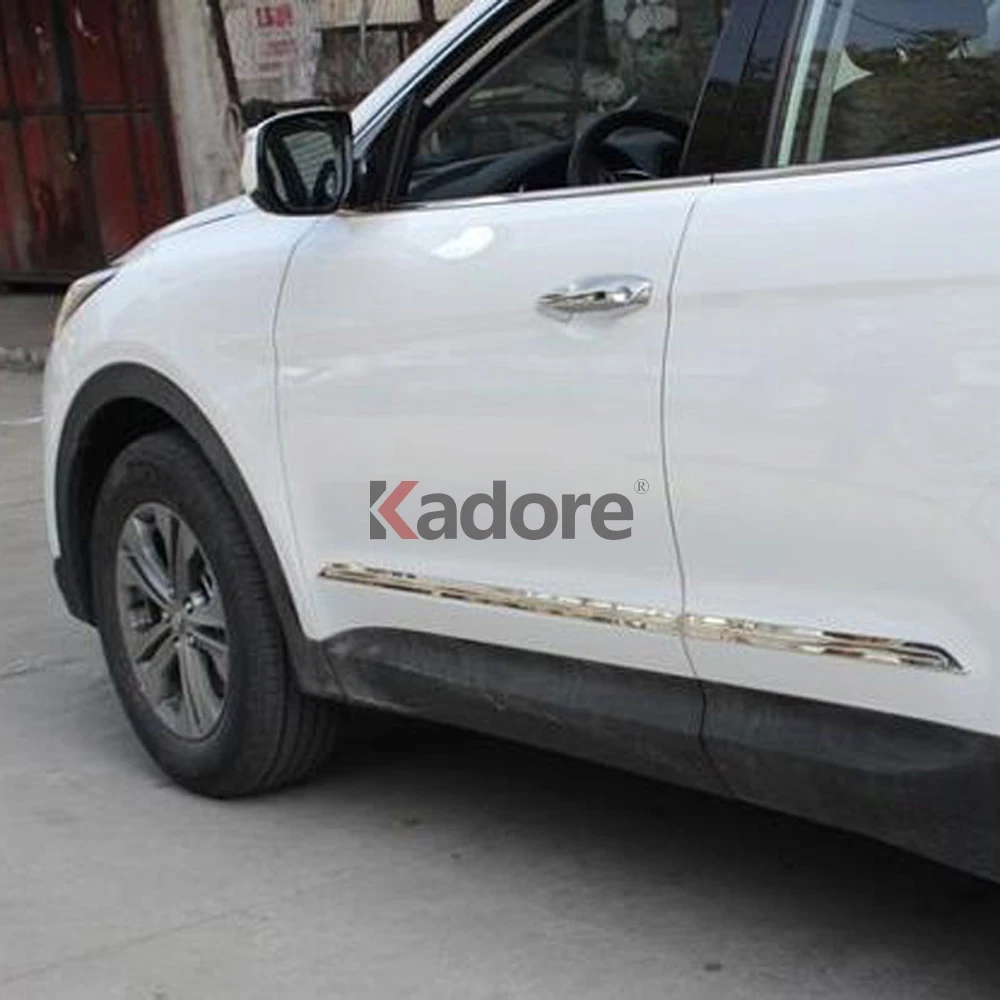 Для hyundai Santa Fe IX45 2013 ABS Хромированная Боковая дверь корпус молдинг линия крышка отделка украшения внешние аксессуары