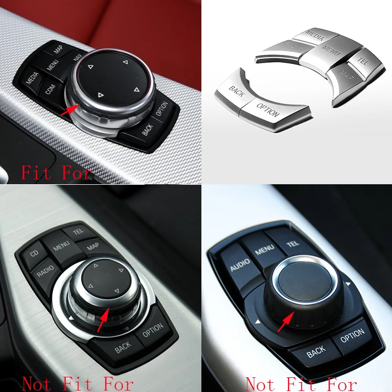 5x хром Мультимедийные кнопки зажимы декоративная накладка для BMW 5 6 Series X3 X4 X5 X6 F10