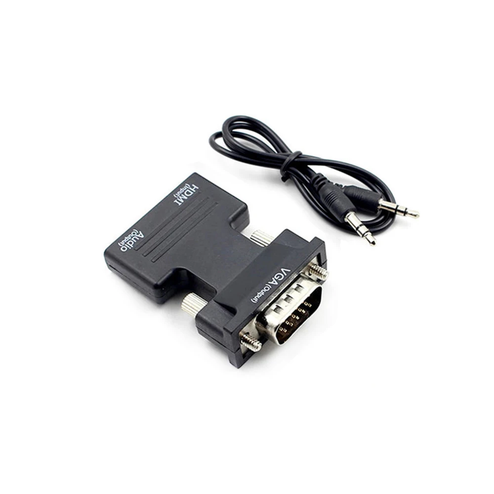 Черный белый цвет HD 1080 P HDMI адаптер Женский VGA Мужской с кабель аудиовыхода