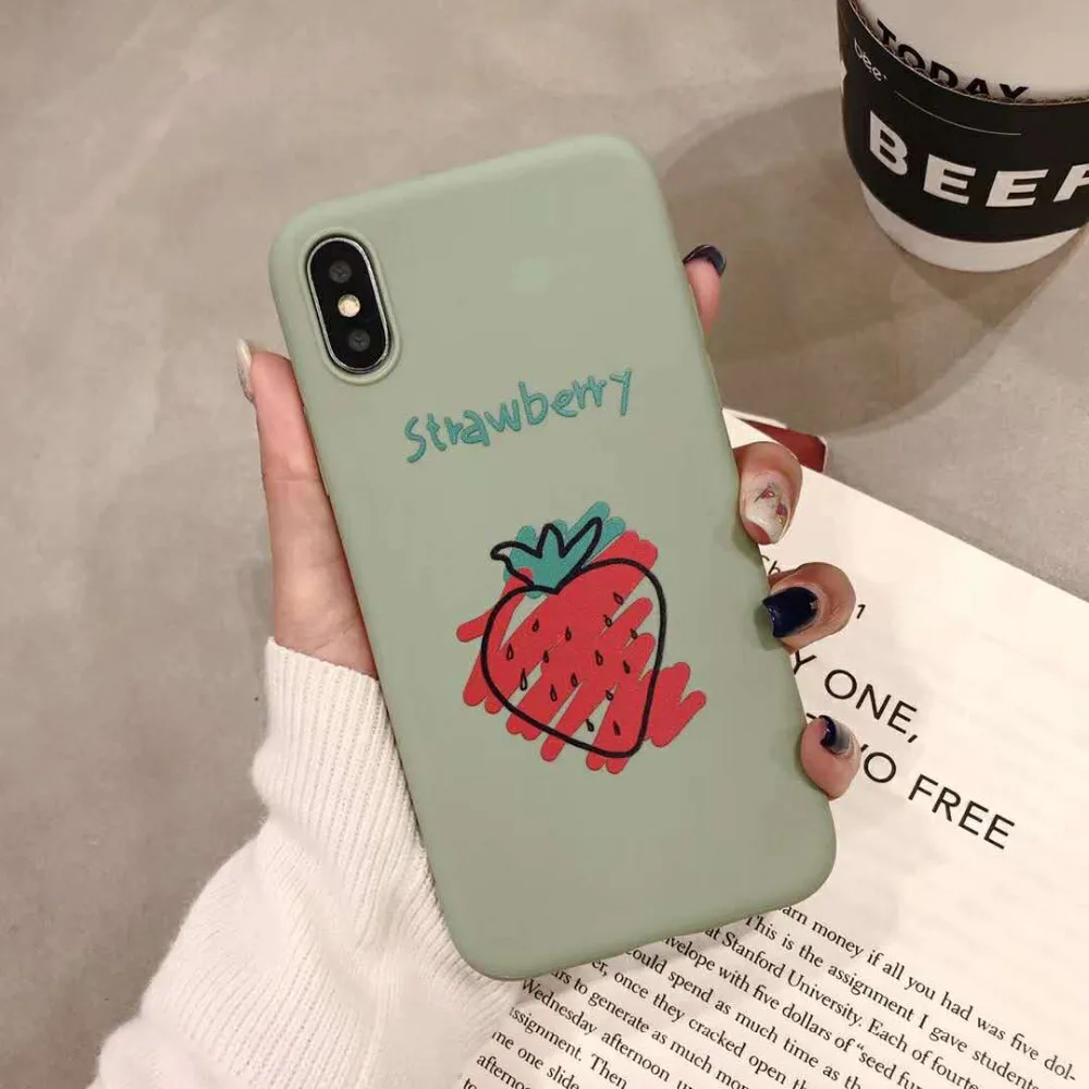 Модный чехол для телефона из ТПУ с фруктовым арбузом оранжевым лимоном iPhone 7 8 Plus XR