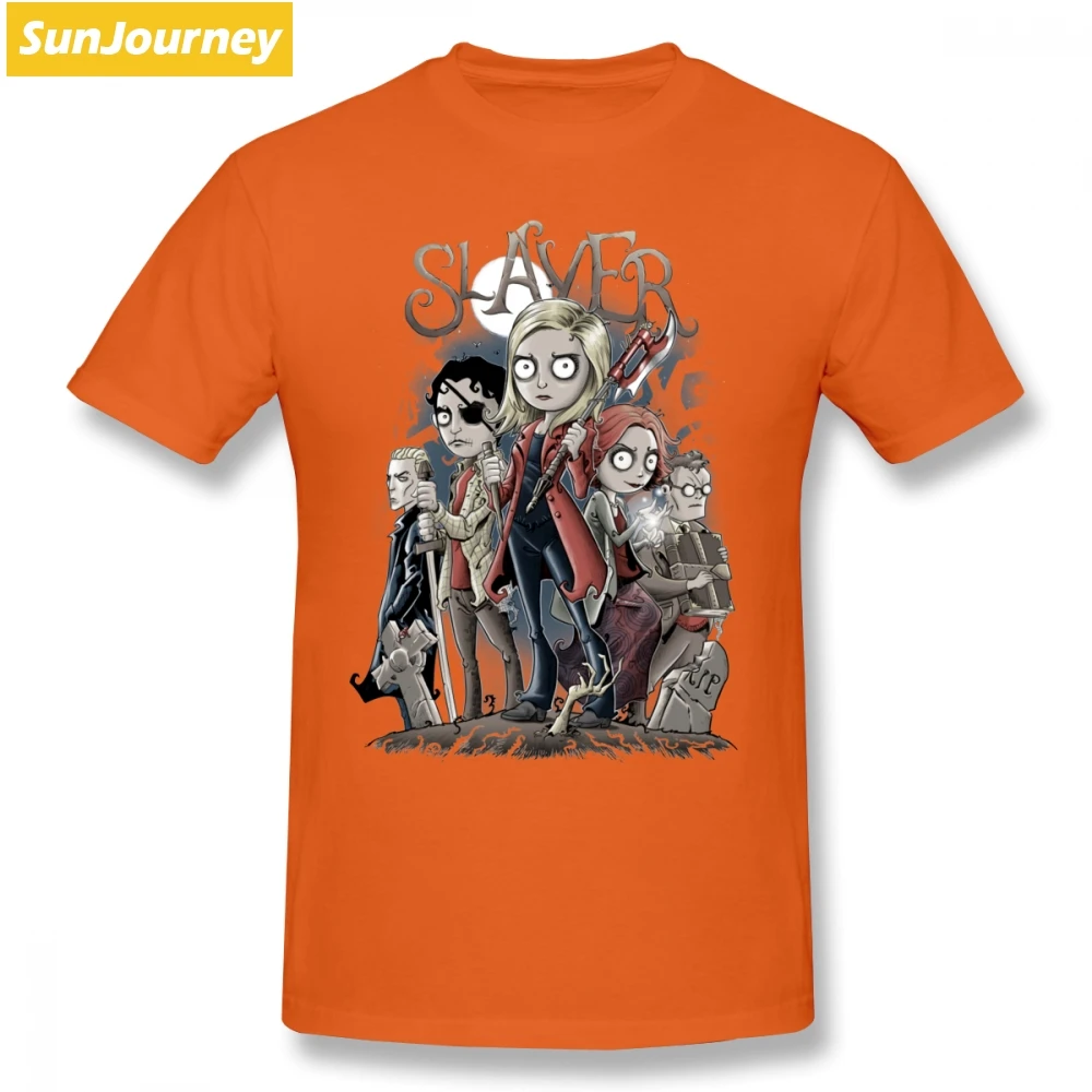 Buffy The Vampire Slayer, Мужская футболка, новинка, для отдыха, негабаритных размеров, хлопок, Crewneck, футболки с коротким рукавом - Цвет: Оранжевый