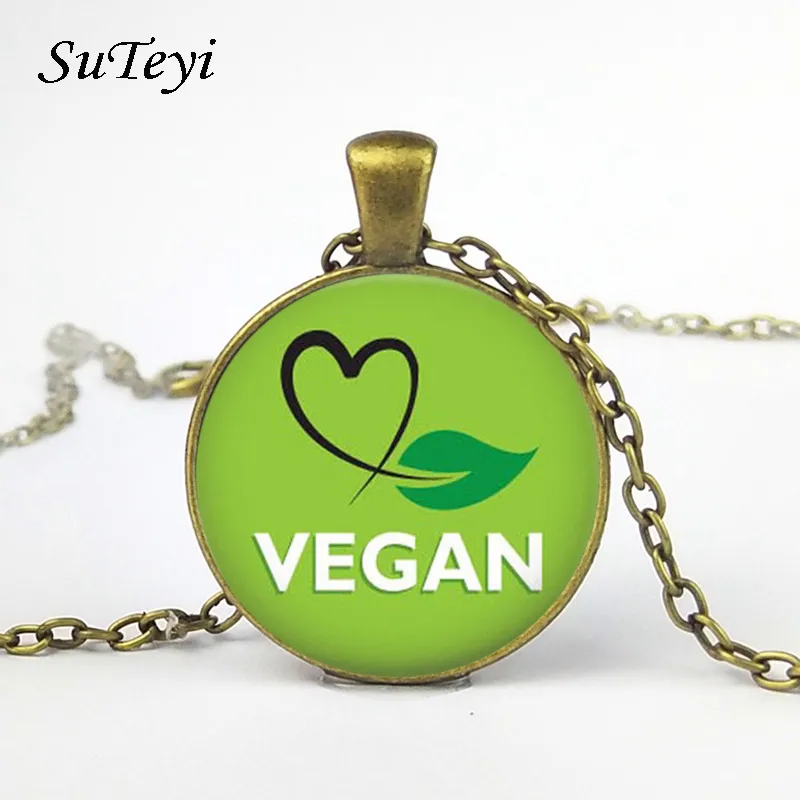 Ожерелье SUTEYI со стеклянным кабошоном для вегетарианской диеты органическое