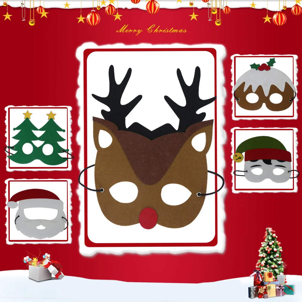 5 шт. специальная маска Санты рождественские подарки школьная концерна с оленем