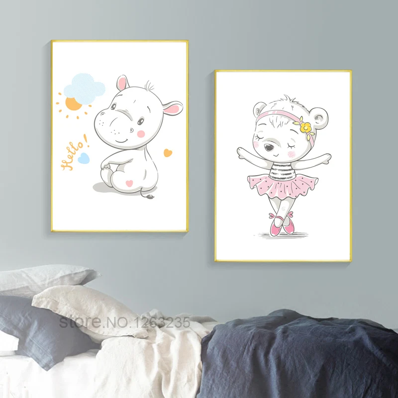 Куадрос Decoracion Infantil стены Книги по искусству холст картины девчушки номер Декор