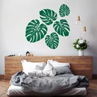 Виниловые наклейки на стены с изображением тропических листьев, современное простое украшение для спальни, художественная роспись, растения, наклейки монстеры W404