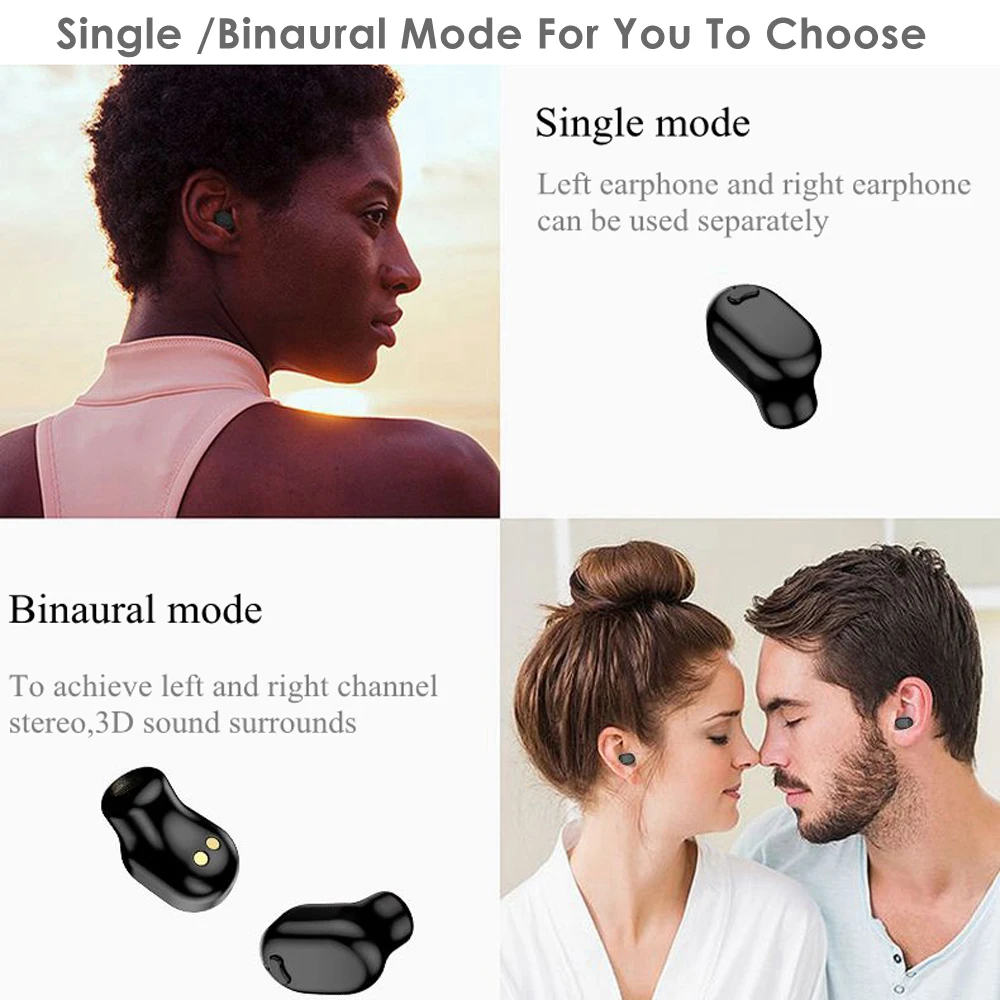 VAORLO Мини Bluetooth наушники 5 0 TWS Беспроводные с зарядной коробкой свободные руки