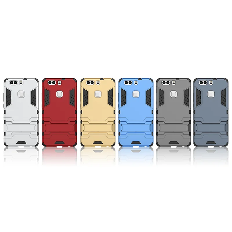 YueTuo luxury original armor case for huawei p9 lite p 9 plus p9lite mini 2017 2016 hybrid shockproof phone tpu back cover coque |