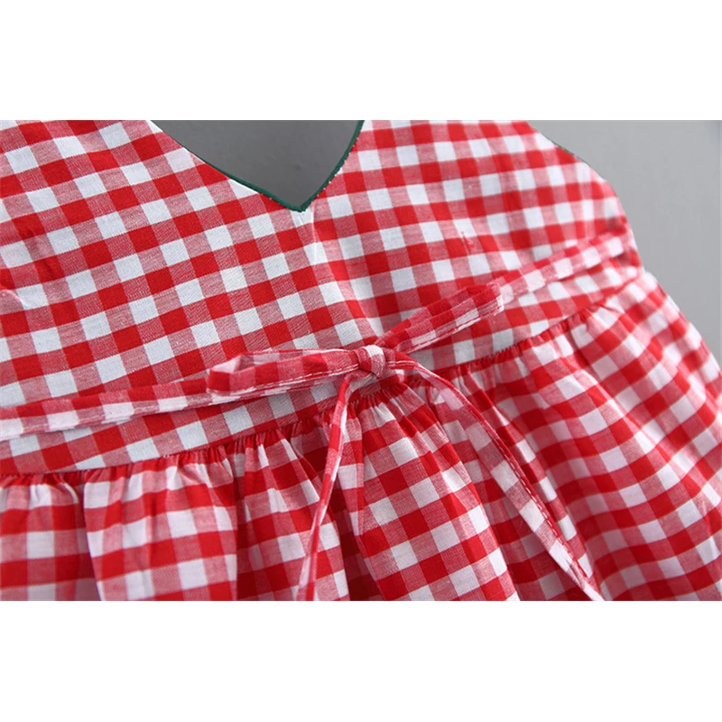Модные платья в клетку для маленьких девочек одежда малышей платье без рукавов 12