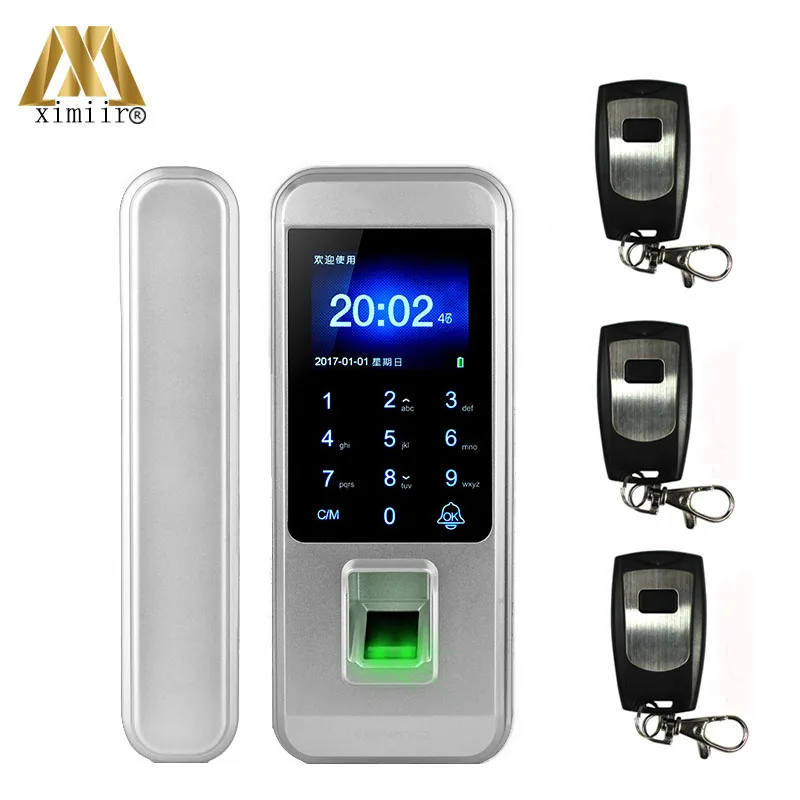 remote control x 3 Умный дверной замок без ключа с пультом дистанционного управления для домашнего офиса, Бескаркасный стеклянный дверной XM-300 контроля доступа - Цвет: remote control x 3