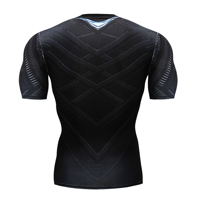 Black Panther 3D Printed T-shirts Men Compression Shirt Captain America Short Sleeve Cosplay Halloween Costume For Tops Male | Мужская