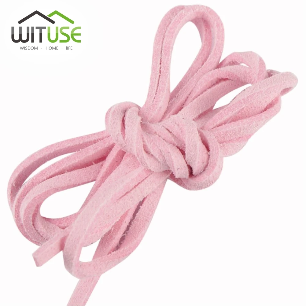 pink WITUSE дешево! Плоская Искусственная Замша корейский бархат кожаный шнур DIY веревка нить ювелирных изделий декоративные принадлежности для рукоделия 3 мм - Цвет: pink