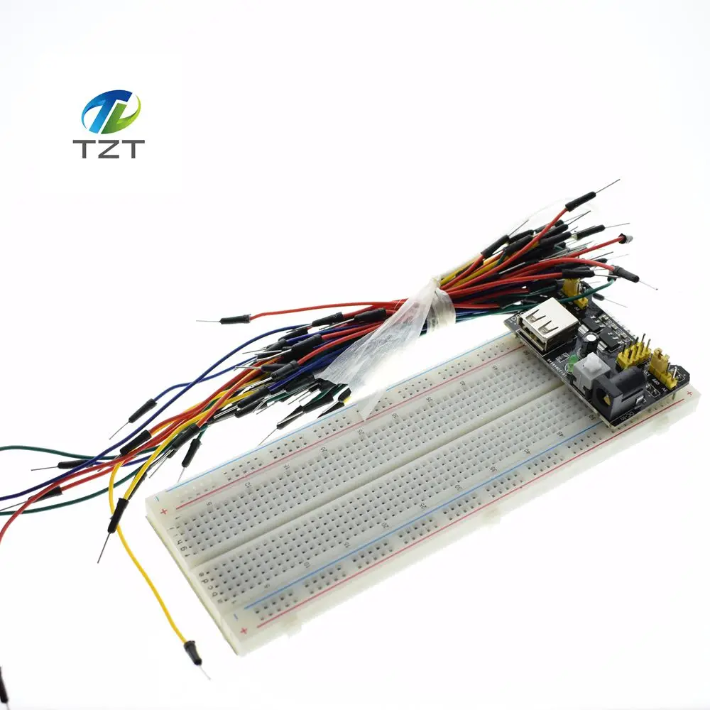 1 шт. MB102 макет Мощность модуль+ MB-102 830 точек Solderless Прототип Хлеб доска комплект 65 гибкие перемычек