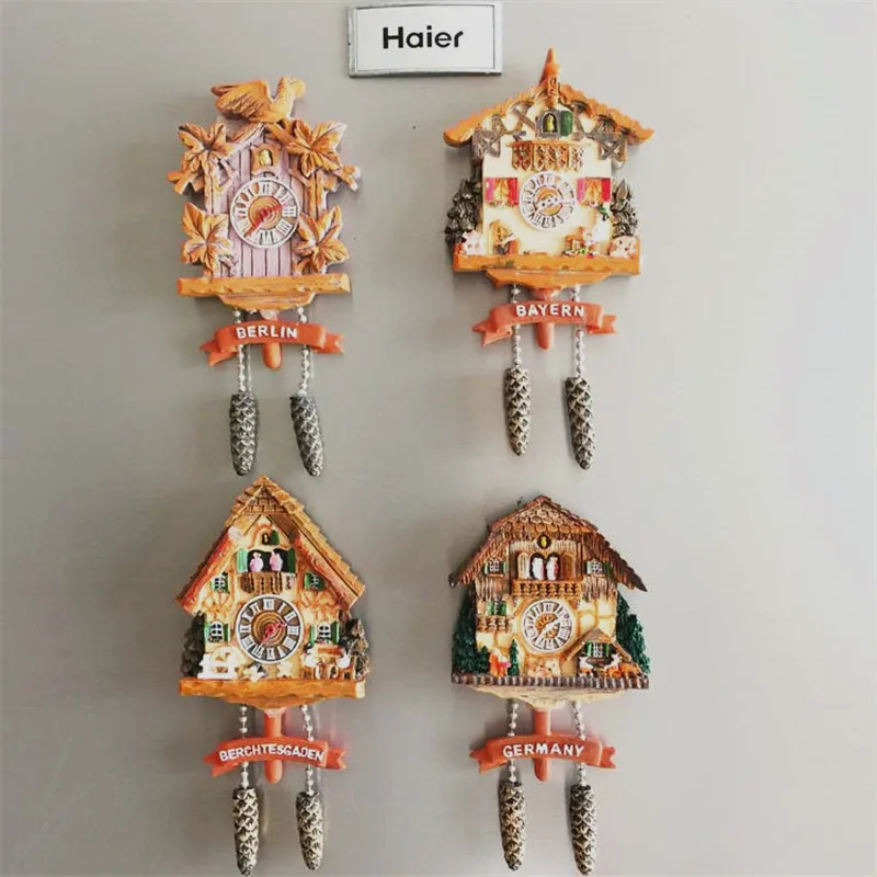 

Arrival Creative 3D Cuckoo Clock Germany Travel Souvenirs Berlin Bayern Fridge Magnet Wall Stickers Home Decoration