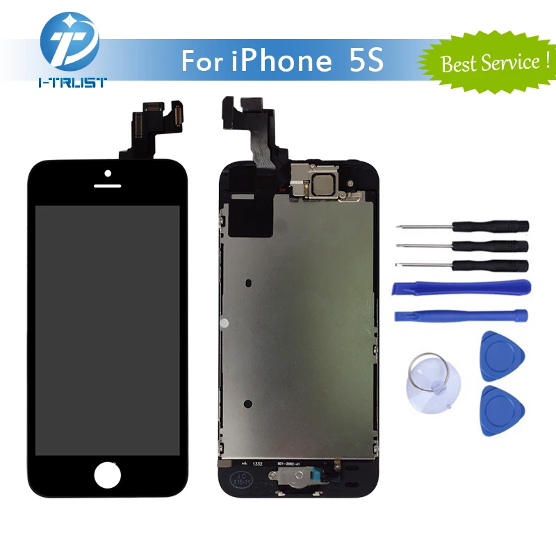 Класс + качество черный полный набор сборки ЖК дисплей Дисплей для iphone 5S с