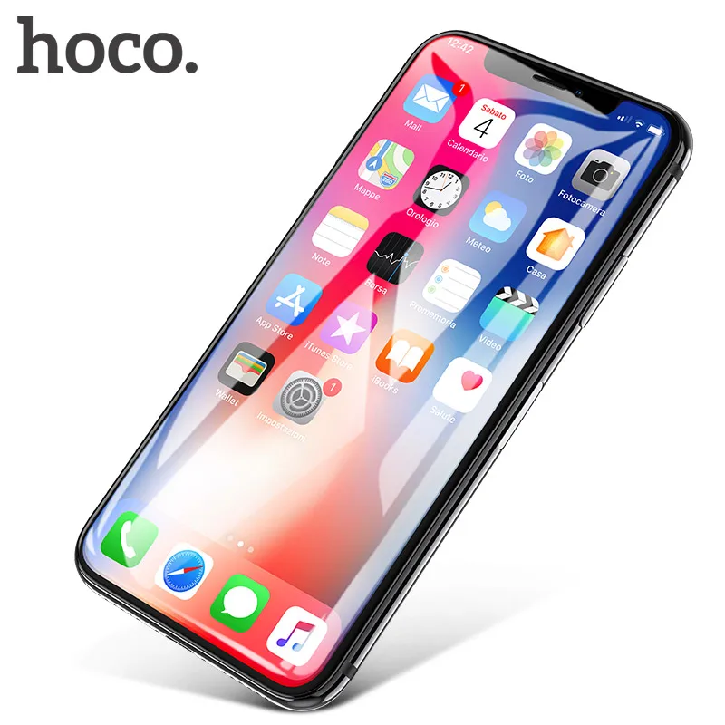 HOCO для Apple iPhone X 10 Full HD закаленное Стекло фильм Экран протектор Защитная 0 2 мм 3D