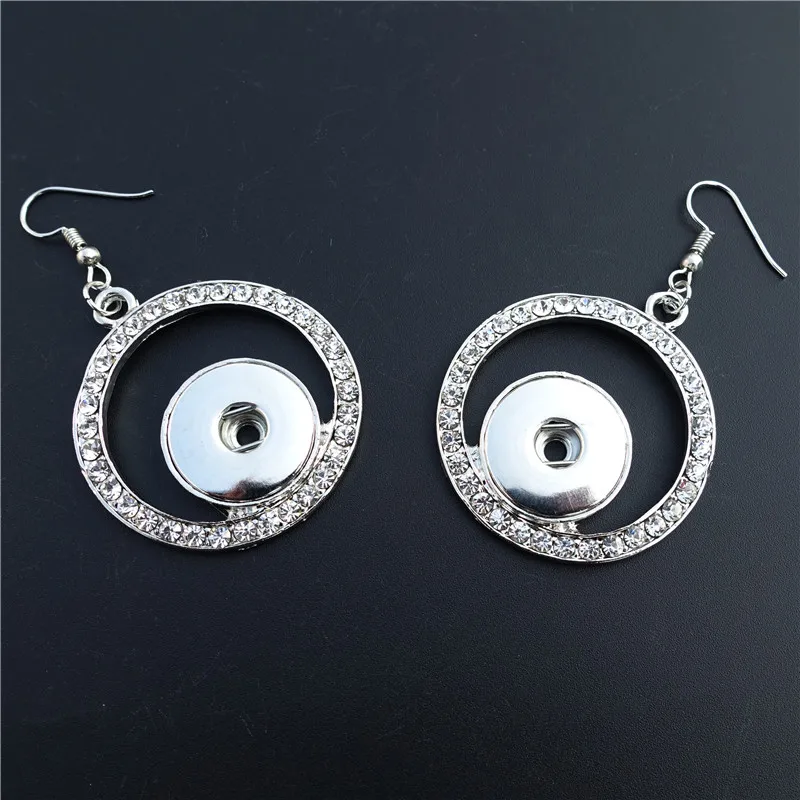 Круглые металлические серьги пуговицы с кристаллами Стразы 18 мм Модные женские