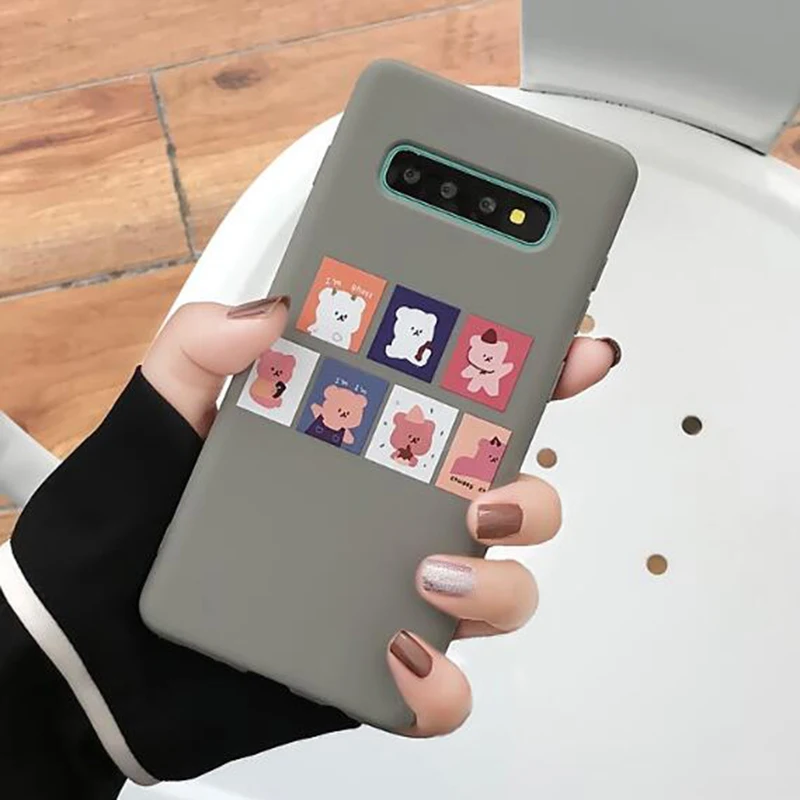 Чехлы YHBBCASES с забавным мультяшным медведем мягкие чехлы из ТПУ для samsung S8 S9 S10 Plus