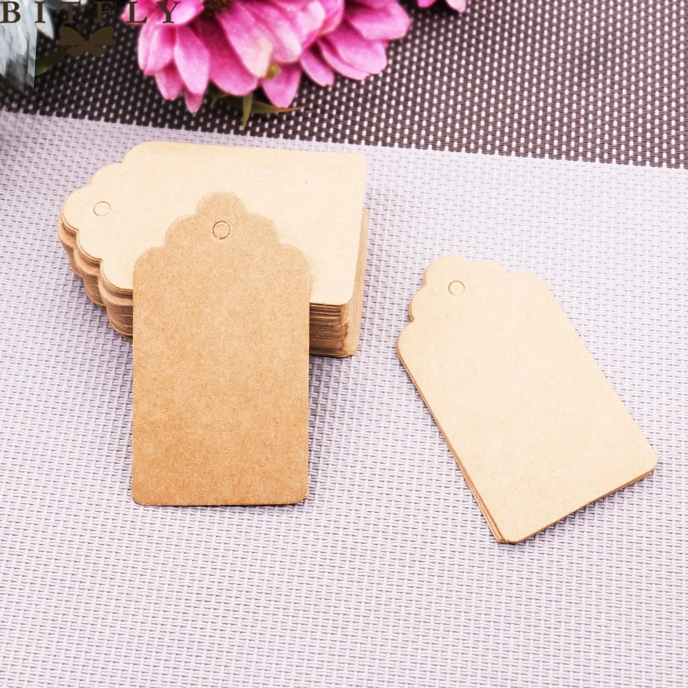 100 шт. прямоугольные бирки из крафт бумаги 3 размера|scrapbooking kraft paper|blank scrapbookspaper tags |