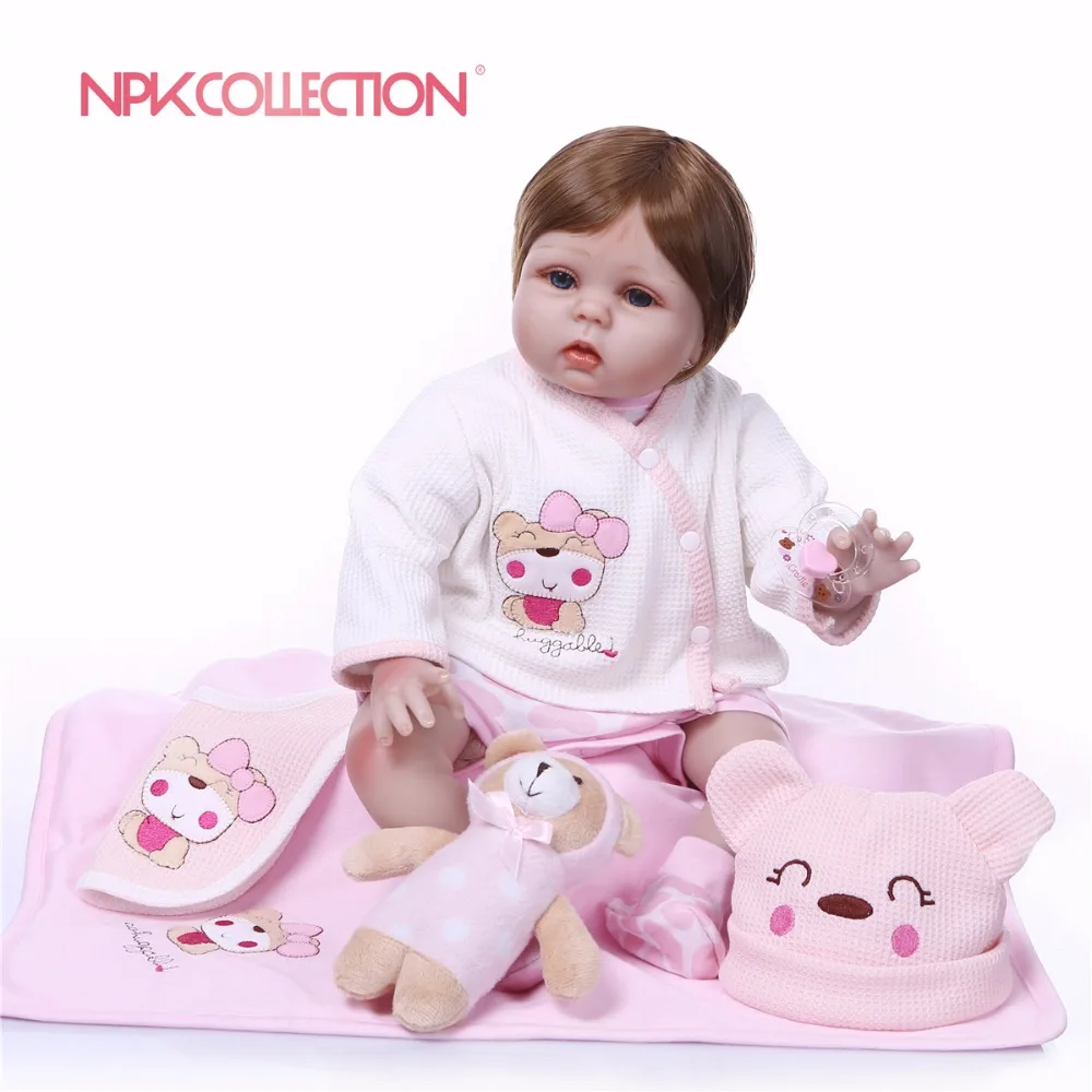 NPKCOLLECTION 55 см 2018 новый дизайн силиконовая кукла реборн ручной работы детские