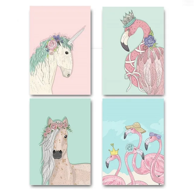 Картина на холсте с рисунком единорога для гостиной|Рисование и каллиграфия| |