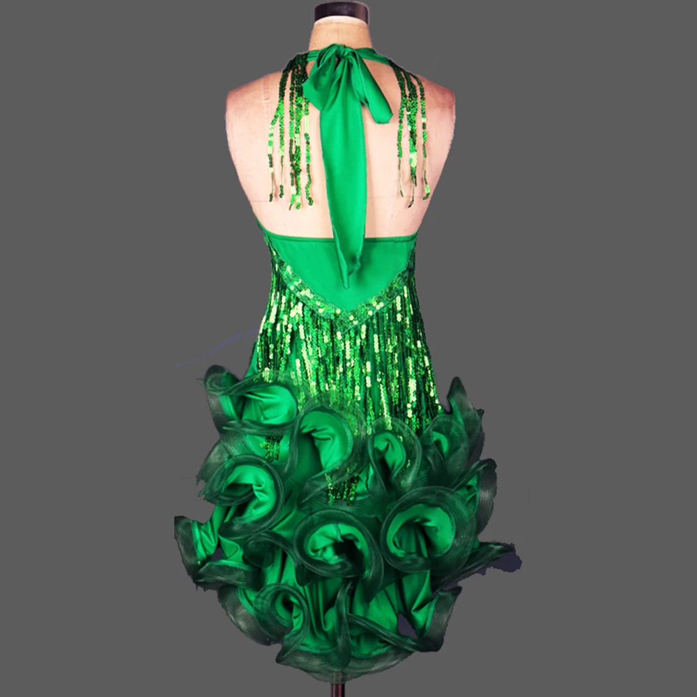 Для взрослых/Детское платье для латинских танцев женщин/платье с кисточками